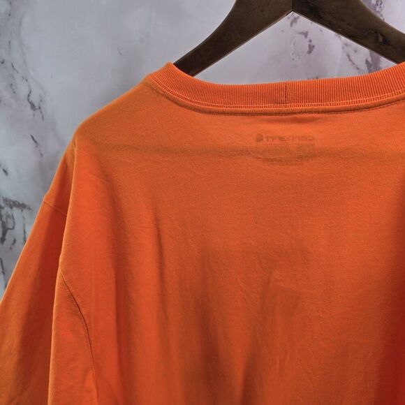 Carhartt T Shirt Mens Large Orange Pocket Loose Fit Tee Short Sleeve Neon Hunter - Picture 5 of 11